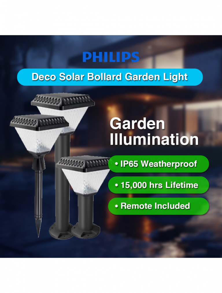 PHILIPS LED Deco Solar Bollard Warm White 3000K SLW Lighting